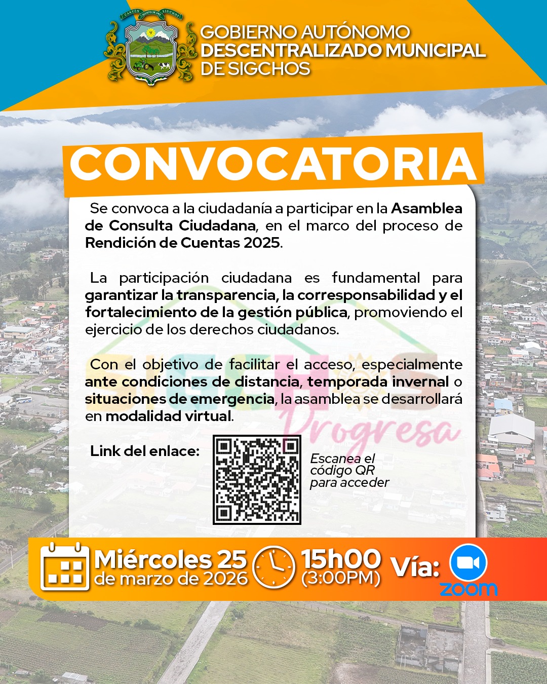 Convocatoria Rendición de Cuentas 2025 - GAD Sigchos